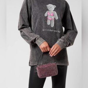 Authentic Alexander Wang Pink Crystal Heiress Pouch Bag
